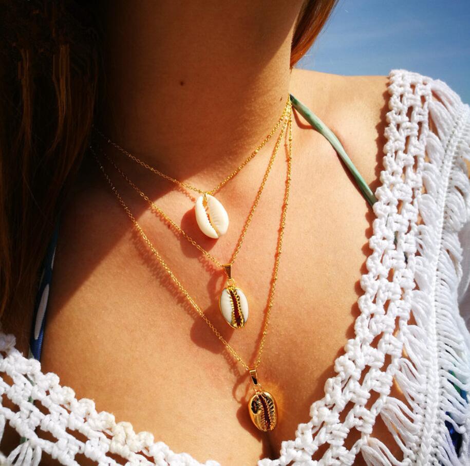 Three Layers Seashell Necklace A005